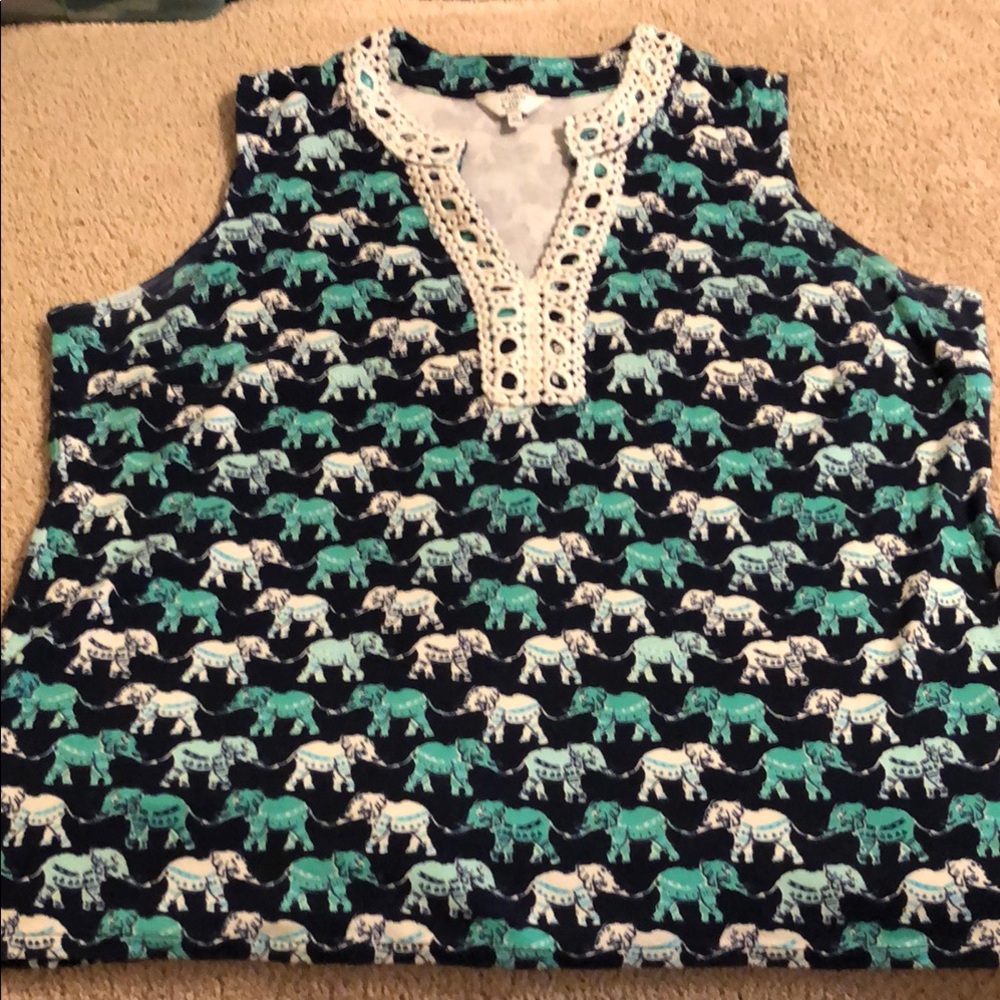 Elephant Print Sleeveless Top